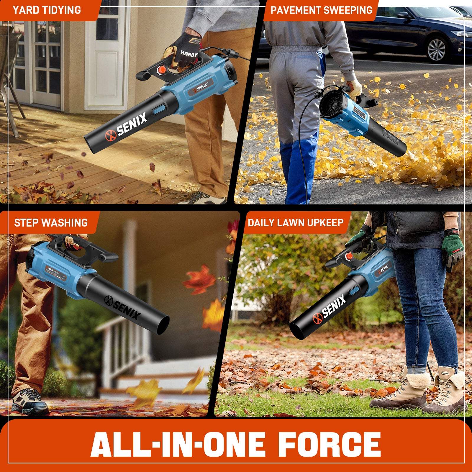 12 Amp Corded Electric Leaf Blower | Leaf Blowers | SENIX Tools