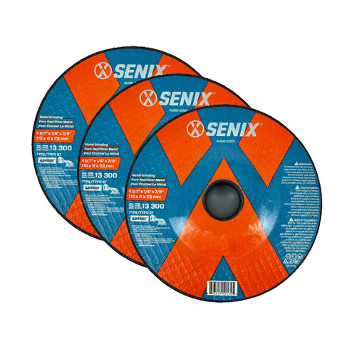 SENIX 4.5" 3-Pack Metal Grinding Wheel, Type 27 - AUGD-0002