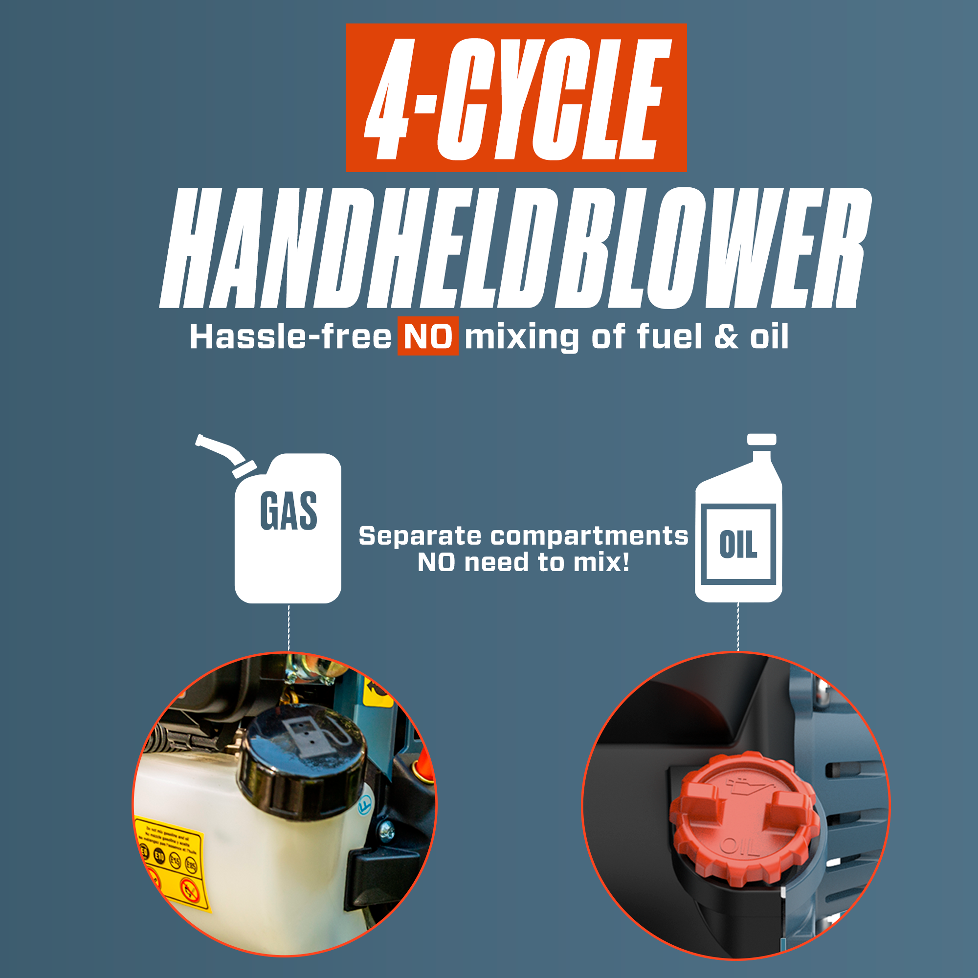 4QL® 26.5cc 4-Cycle Gas Powered Handheld Leaf Blower | Leaf Blowers | SENIX Tools