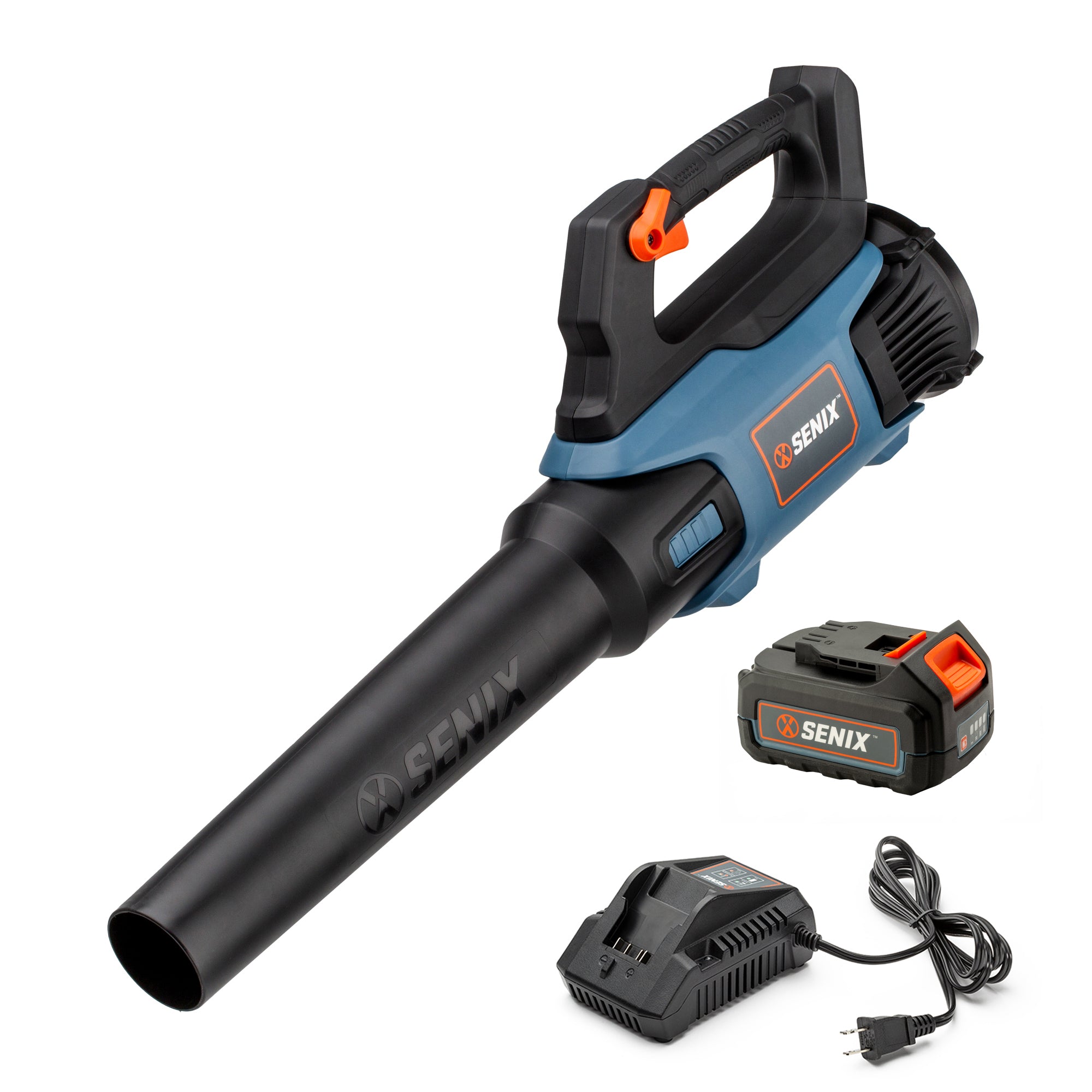 Senix 20 Volt MAX* Cordless Leaf Blower (Battery and Charger Included), Blax2-m, Blue