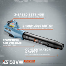 Load image into Gallery viewer, 58 Volt Max* Cordless Leaf Blower, Brushless Motor (Battery and Charger Included), BLAX5-M