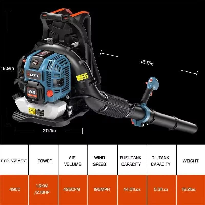 4QL® 49cc 4-Cycle Gas Backpack Leaf Blower | Leaf Blowers | SENIX Tool