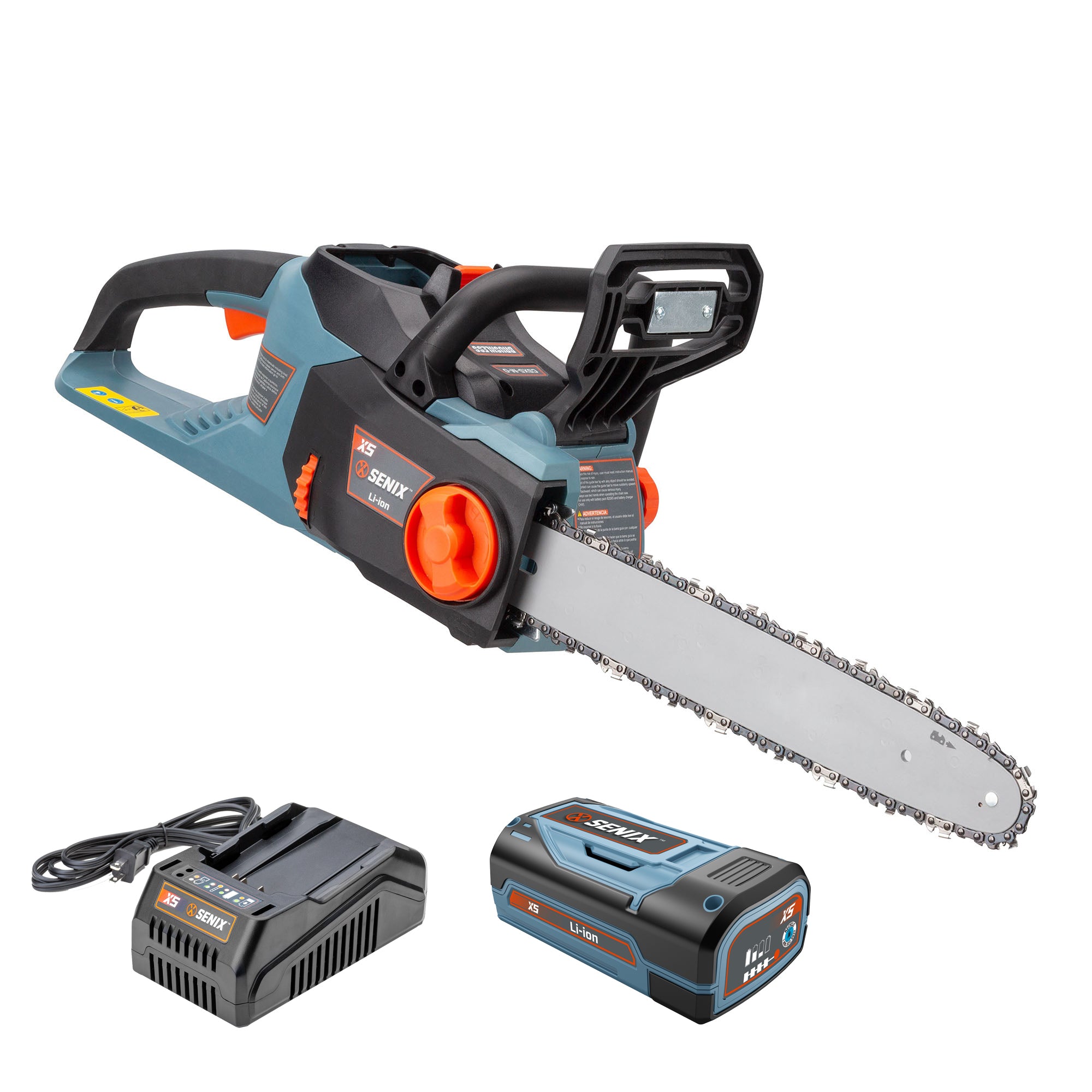 58 Volt Max* 14-Inch Cordless Brushless Chainsaw (Battery and Charger –  SENIX Tools