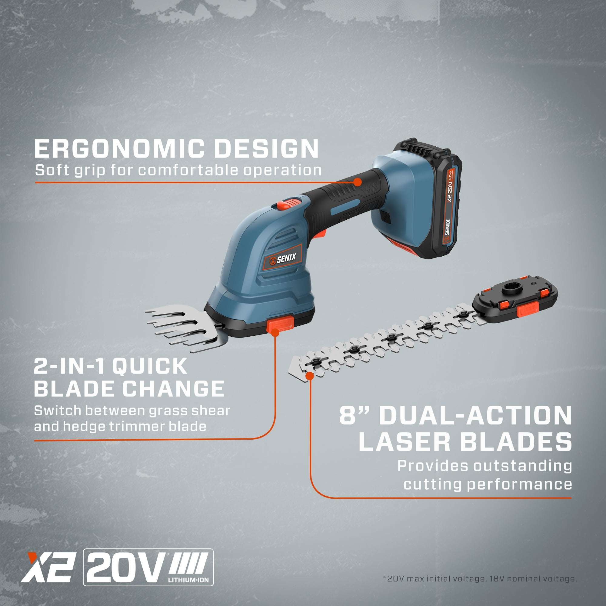 20 Volt Max* Cordless Grass Shear Battery and Charger Included GSX2-M ...