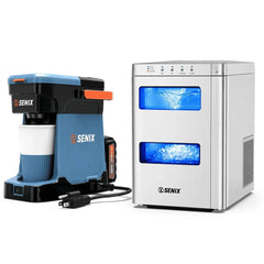 SENIX Better Ice Coffee Anywhere Bundle – Nugget Ice Maker & X2 20V Max* Portable Hybrid Coffee Maker