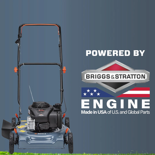 SENIX 20" 125cc 4-Cycle Briggs & Stratton Engine Gas Push Lawn Mower | Lawn Mowers | SENIX Tools