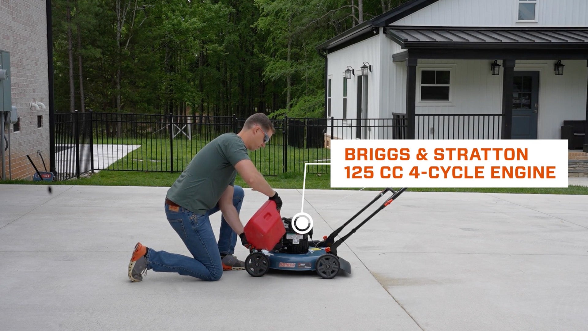20" 125cc 4-Cycle Briggs & Stratton Engine Gas Push Lawn Mower with Side Discharge