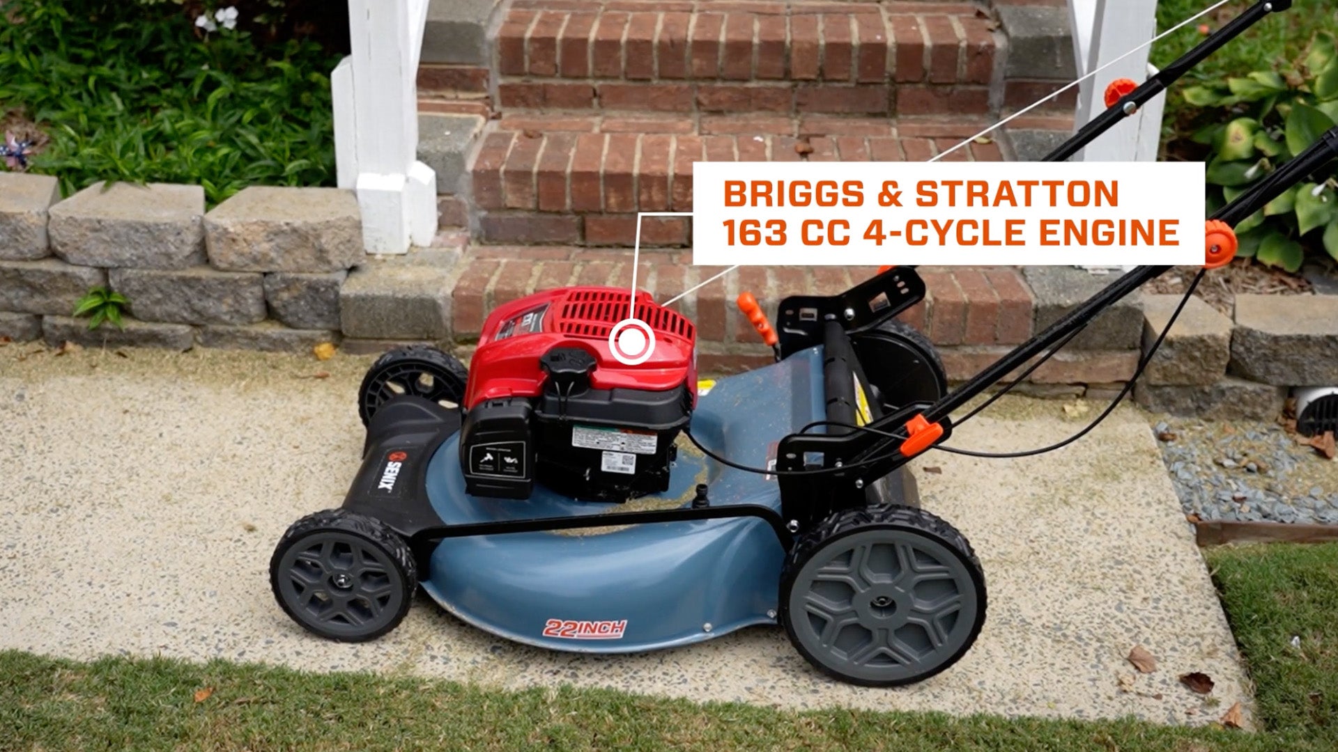 22" 163cc 4-Cycle Briggs & Stratton Engine Gas Self-Propelled Lawn Mower with Variable Speed and 3-in-1 Mulching, Bagging, Side Discharge