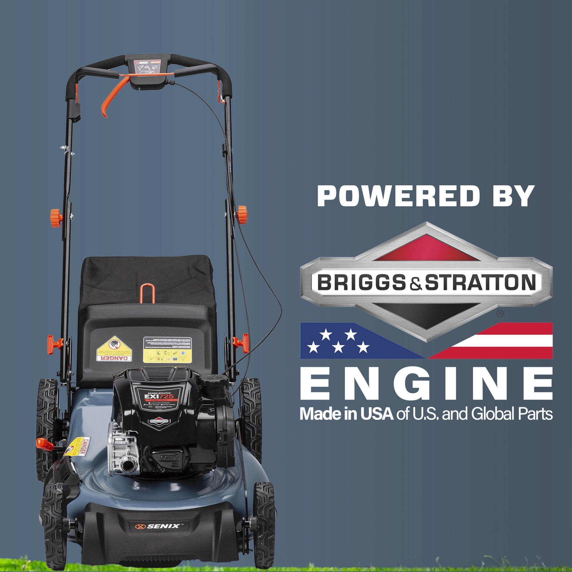 22-Inch 163cc Gas Powered Lawn Mower | Briggs & Stratton | LSSG-H2 | SENIX