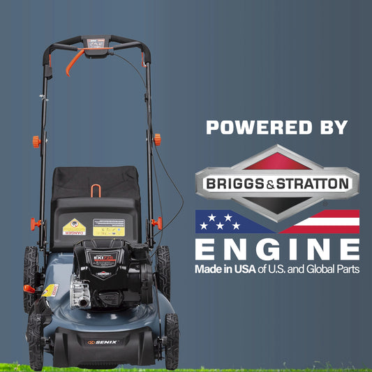22-Inch 163cc Gas Powered Lawn Mower | Briggs & Stratton | LSSG-H2 | SENIX