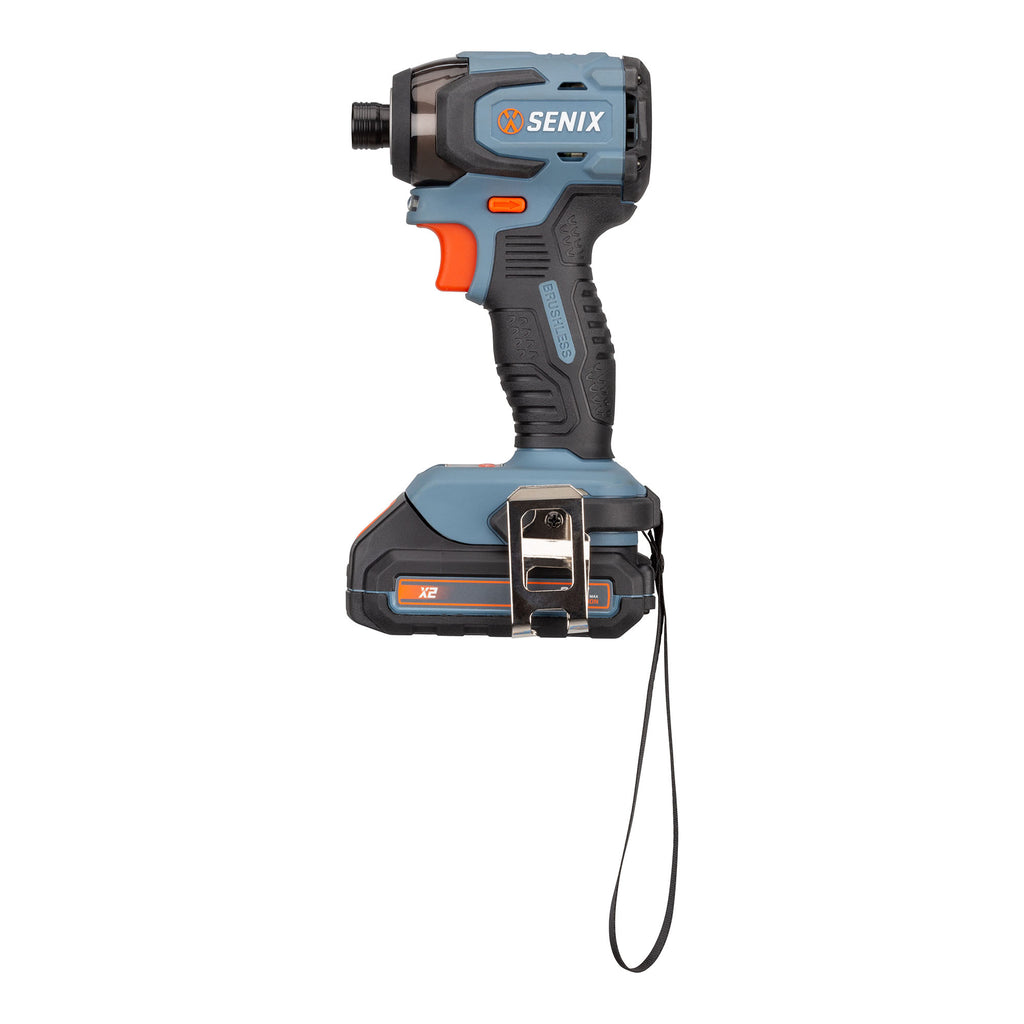 Senix 20 Volt MAX* 1/4-Inch Impact Driver, Brushless Motor (Battery and Charger Included), Blue