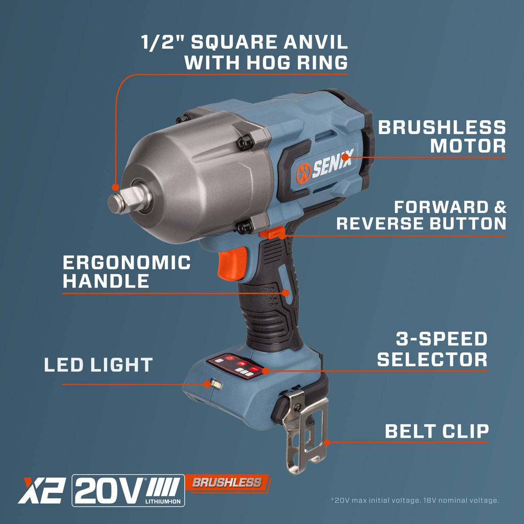 20 Volt Max* 1/2Inch Impact Wrench (365 FTLBS Max Breakaway Torque