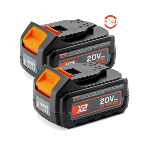 2-Pack 20Volt Max* 5.0Ah Lithium-Ion Batteries - S2K0B2-03