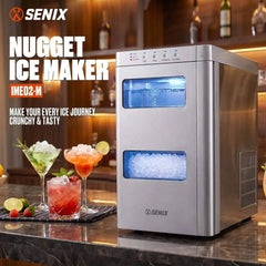Countertop Nugget Ice Maker with Chilled Water Dispenser, 2L + 1L Water Tank, 1.2kg Ice Basket, Self-Cleaning
