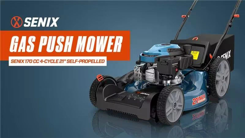 21'' Self-Propelled Gas Lawn Mower, 170 cc 4-Cycle Engine 3.8 HP, 3-in-1 (Bagging/Mulching/Side Discharge) LSSG-M10