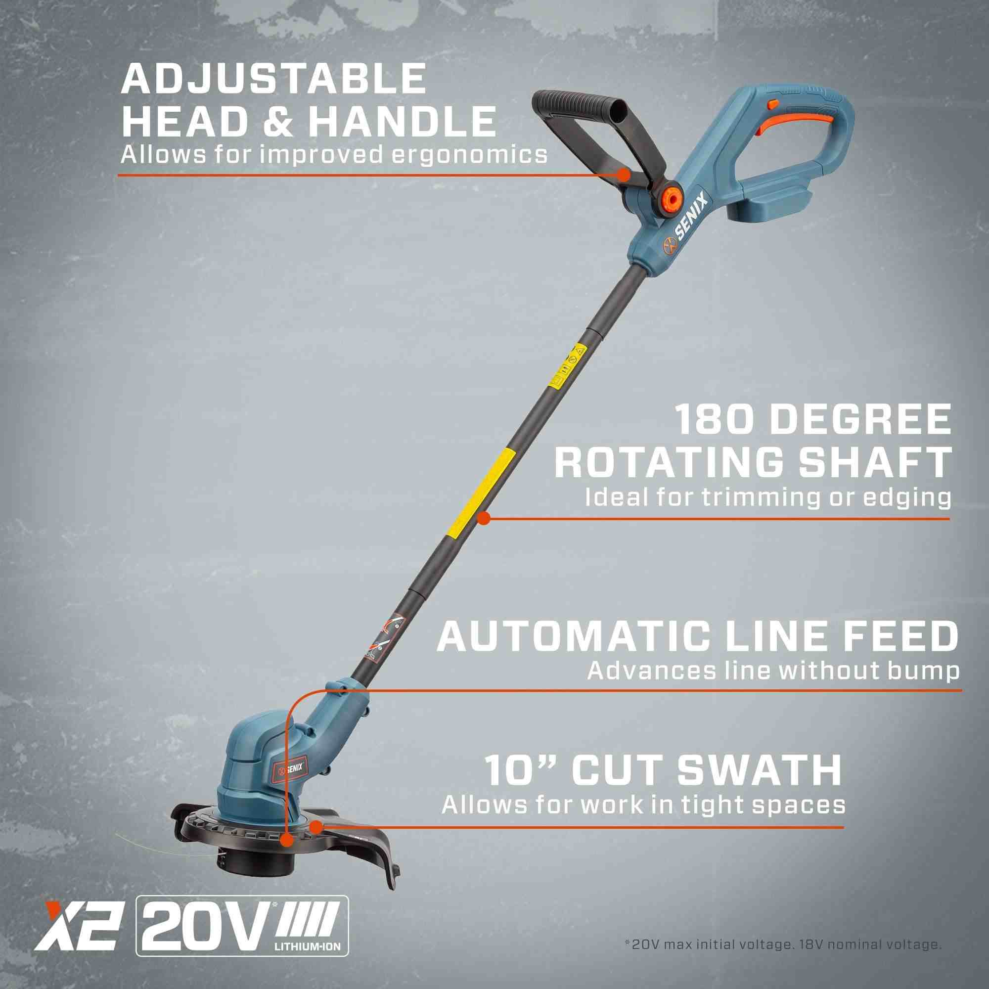 SENIX 3-in-1 Gas Lawn Mower and 20V Cordless String Trimmer & Leaf Blower Combo Kit, 21-Inch 144cc Push Mower with 4.0 Ah Battery & Charger Included