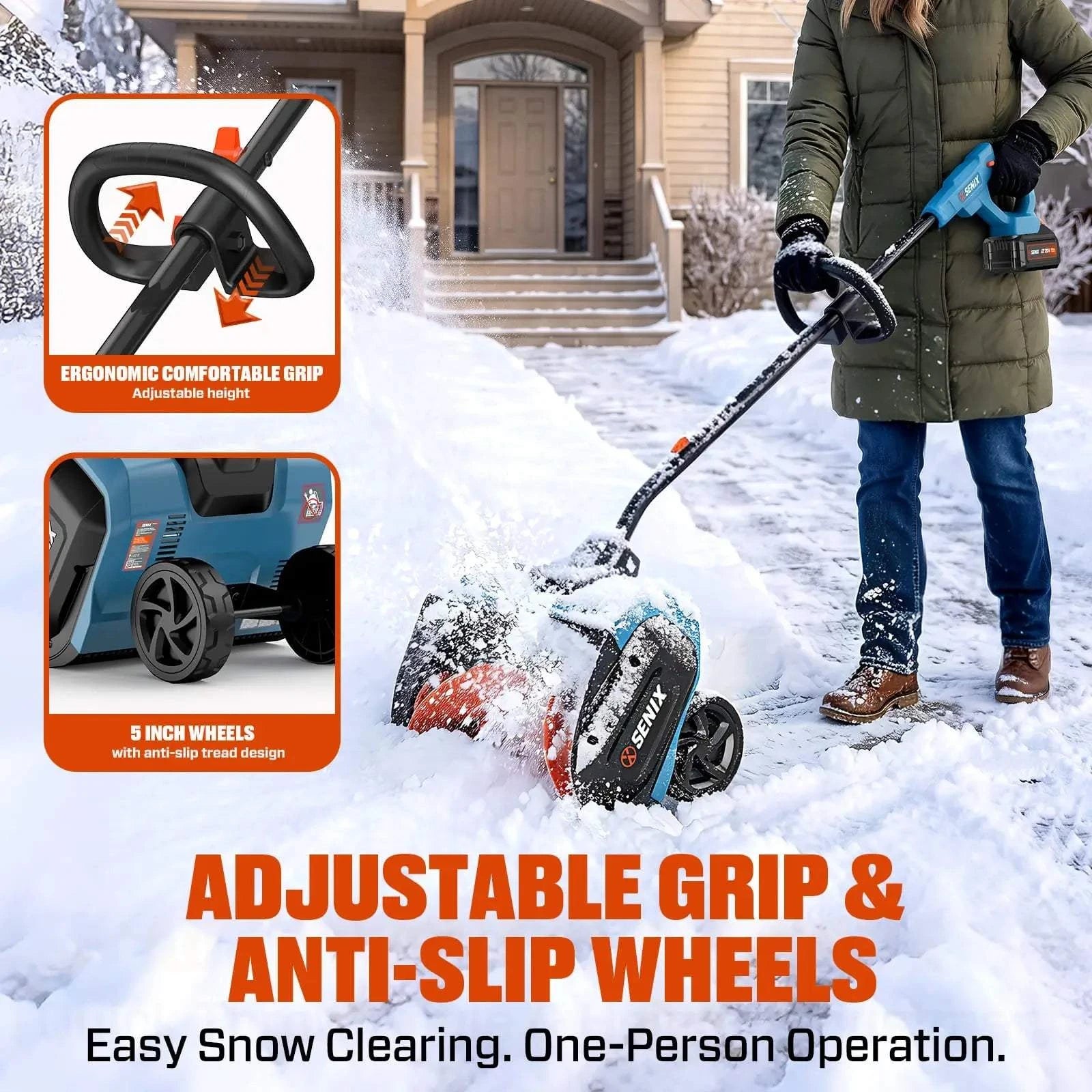 SENIX X2 20V Max 13" Cordless Snow Shovel STX2-L1