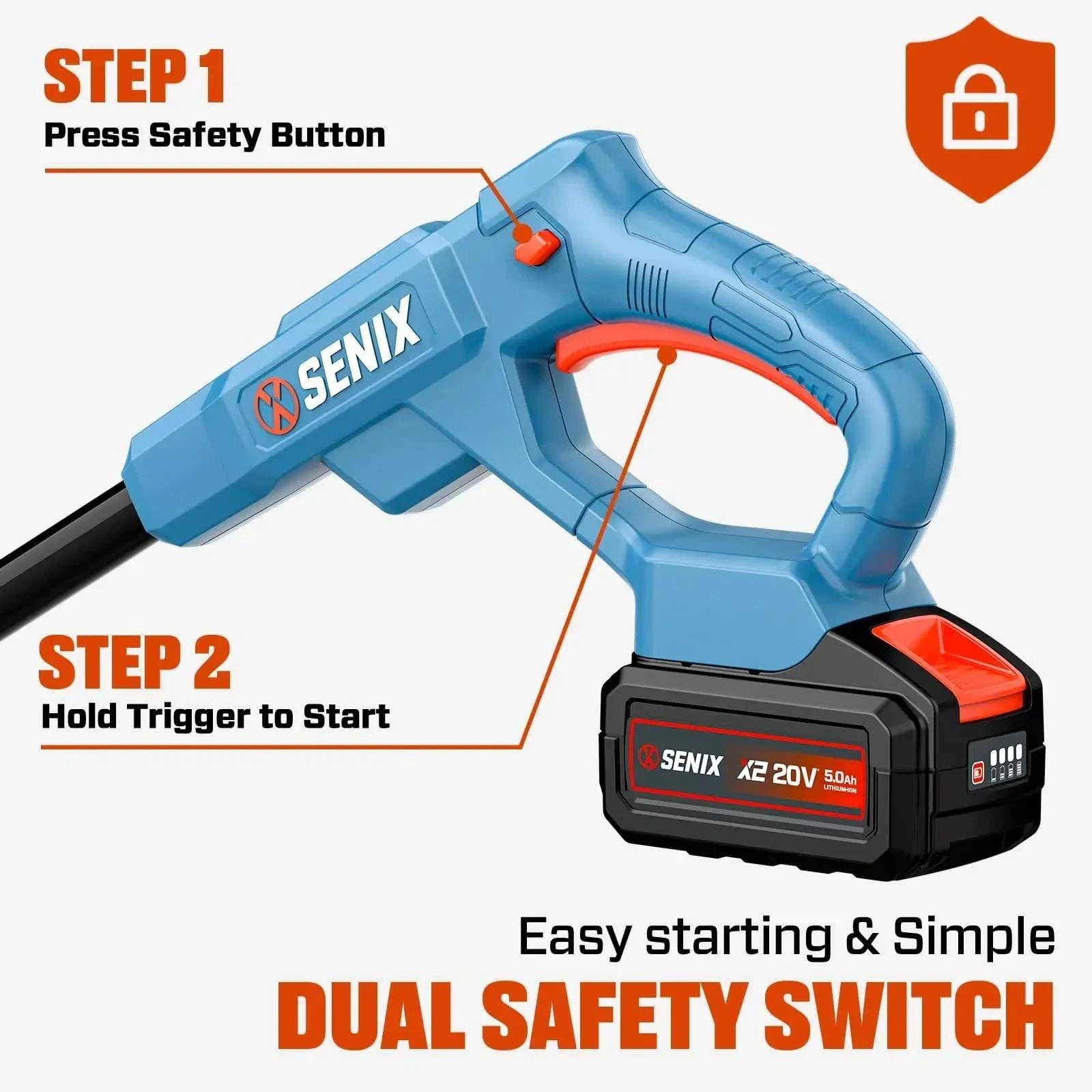 SENIX X2 20V Max 13" Cordless Snow Shovel STX2-L1