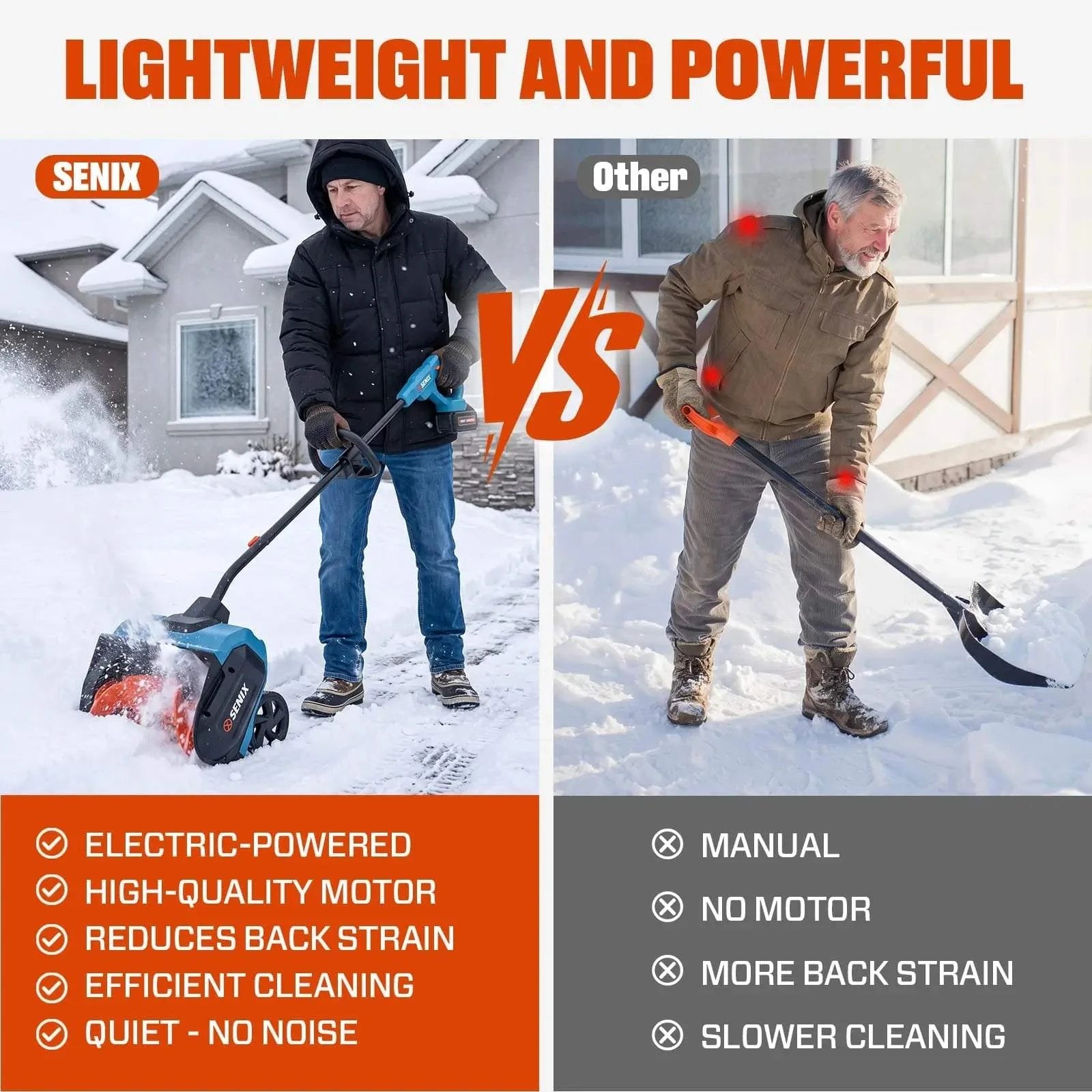 SENIX X2 20V Max 13" Cordless Snow Shovel STX2-L1
