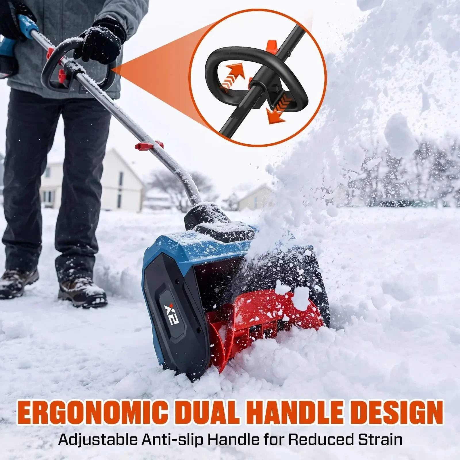 SENIX X2 20V Max 13-Inch Cordless Snow Shovel Kit, 2 x 4.0Ah Batteries & Charger Included STX2-L2