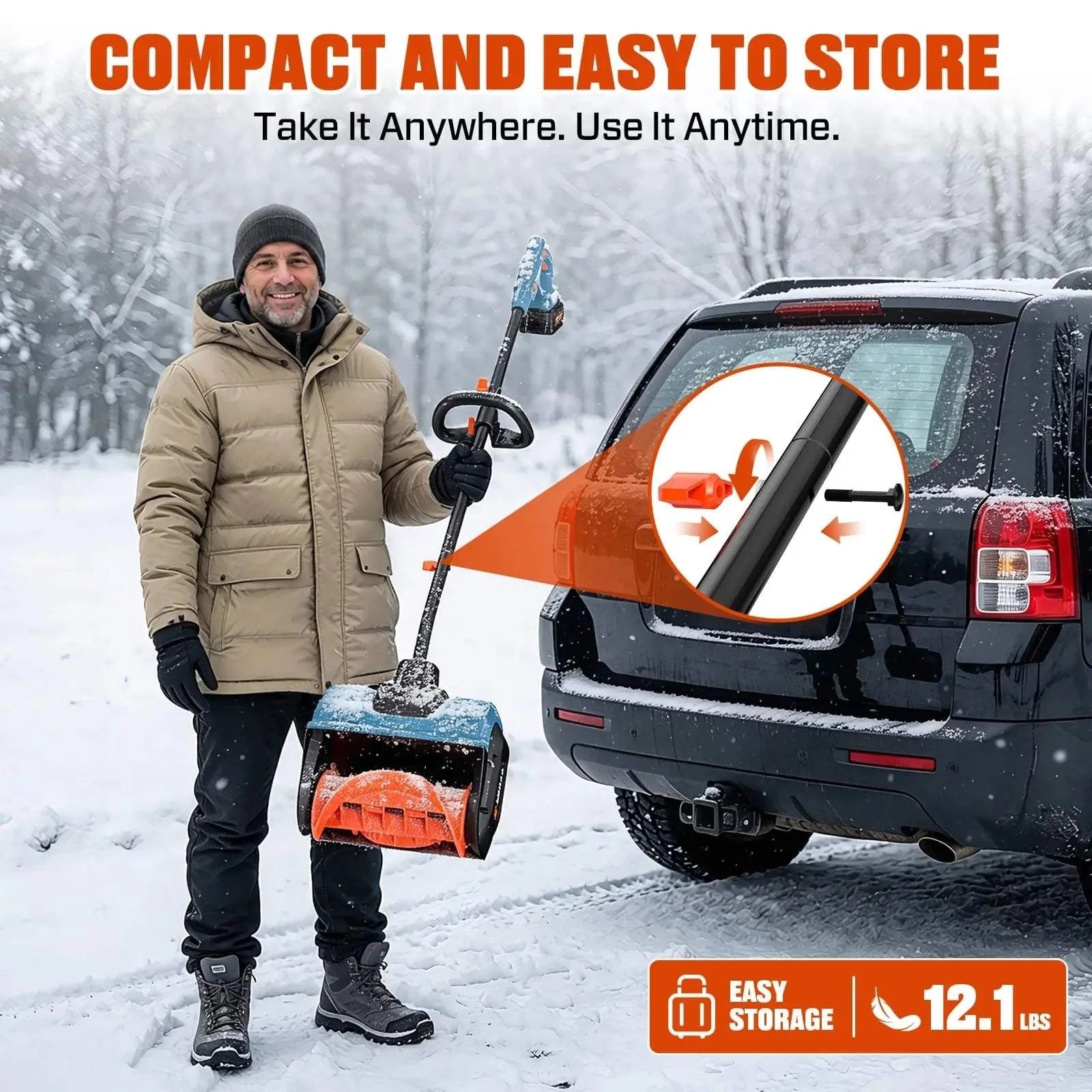 SENIX X2 20V Max 13-Inch Cordless Snow Shovel Kit, 2 x 4.0Ah Batteries & Charger Included STX2-L2