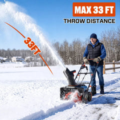 SENIX 2X2 40V Max 18" Cordless Snow Blower, Brushless 2*5.0 Ah Batteries & Dual-Port Charger Included