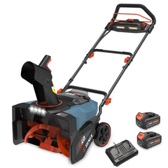 SENIX 2X2 40V Fall & Winter Cleanup Combo kit – 21" Snow Thrower & 700 CFM Leaf Blower & Short Tube