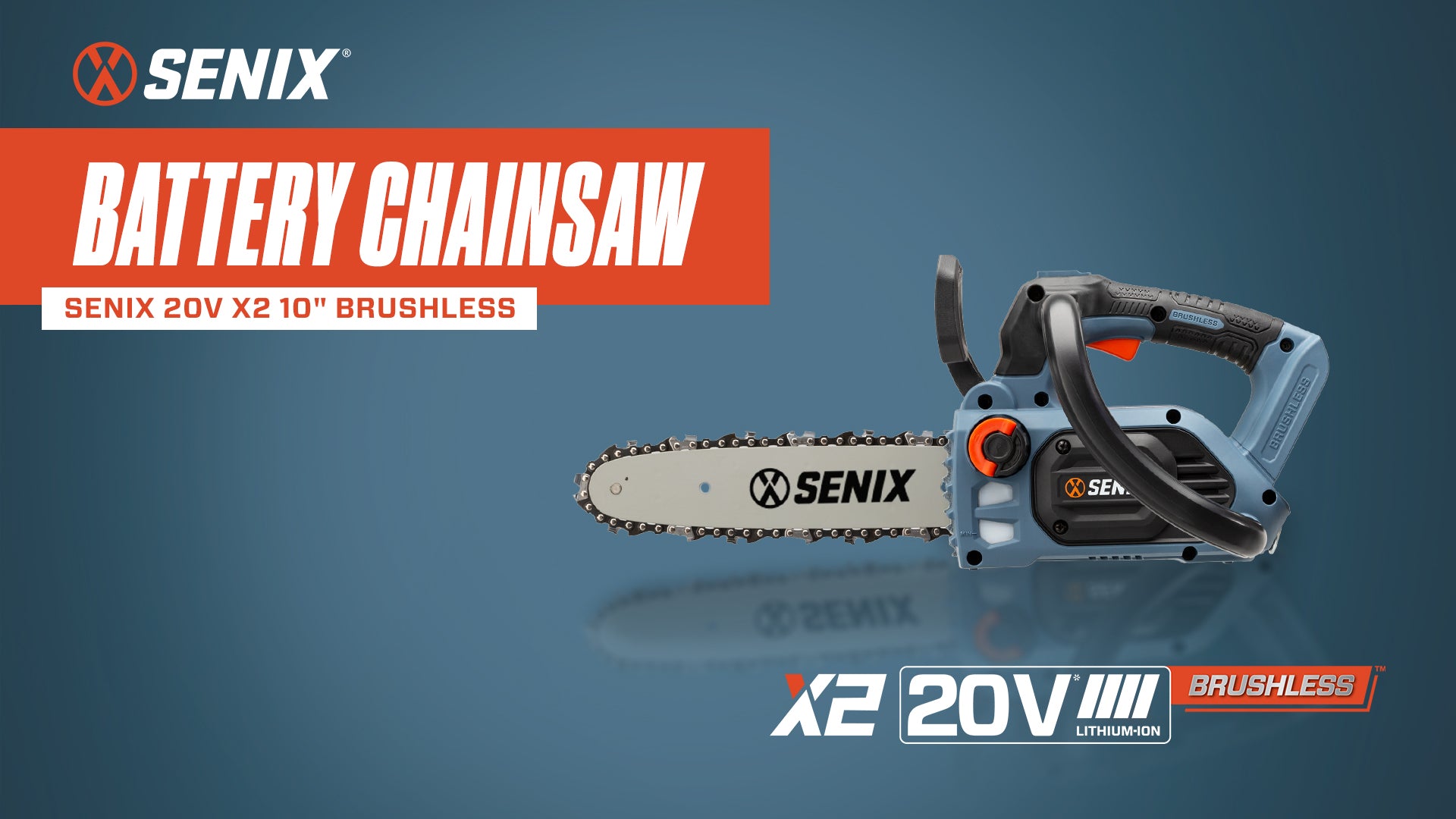 X2 20V Max* 10" Cordless Chainsaw, Brushless (2.5 Ah Battery & Charger Included)