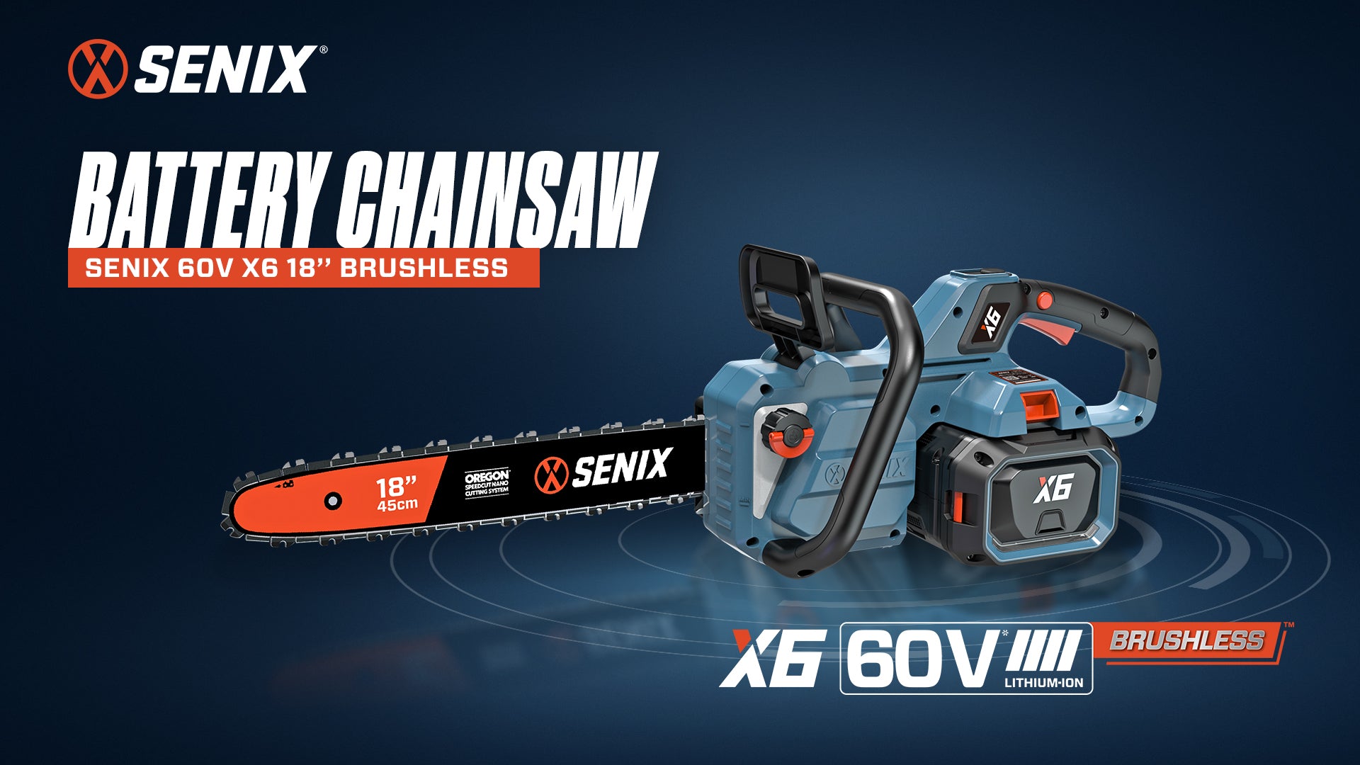 X6 60V Max* 18" Cordless Chainsaw, Brushless (4.0 Ah Battery & Charger Included)
