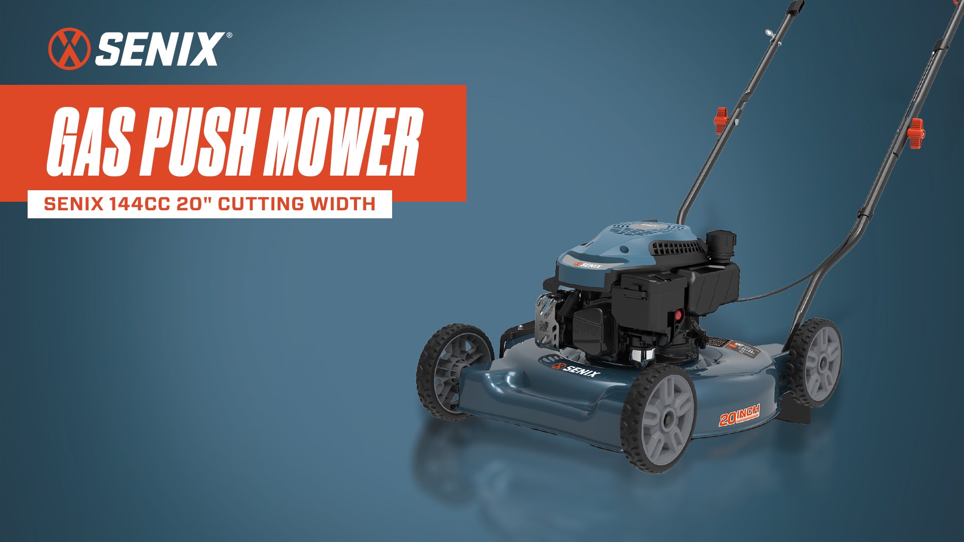 20" 144cc 4-Cycle Gas Push Lawn Mower with Side Discharge