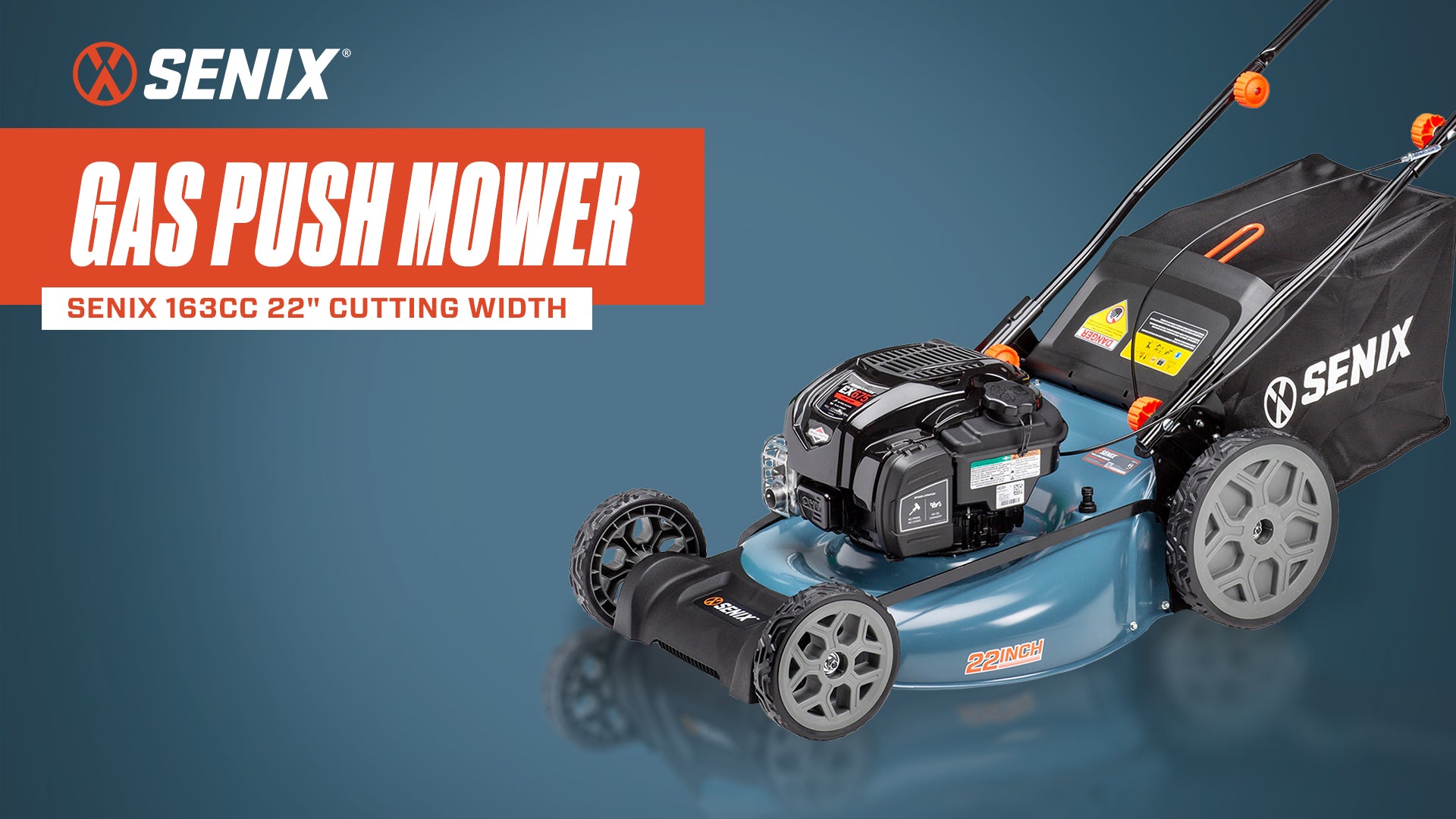 22" 163cc 4-Cycle Briggs & Stratton Engine Gas Self-Propelled Lawn Mower with 3-in-1 Mulching, Bagging, Side Discharge