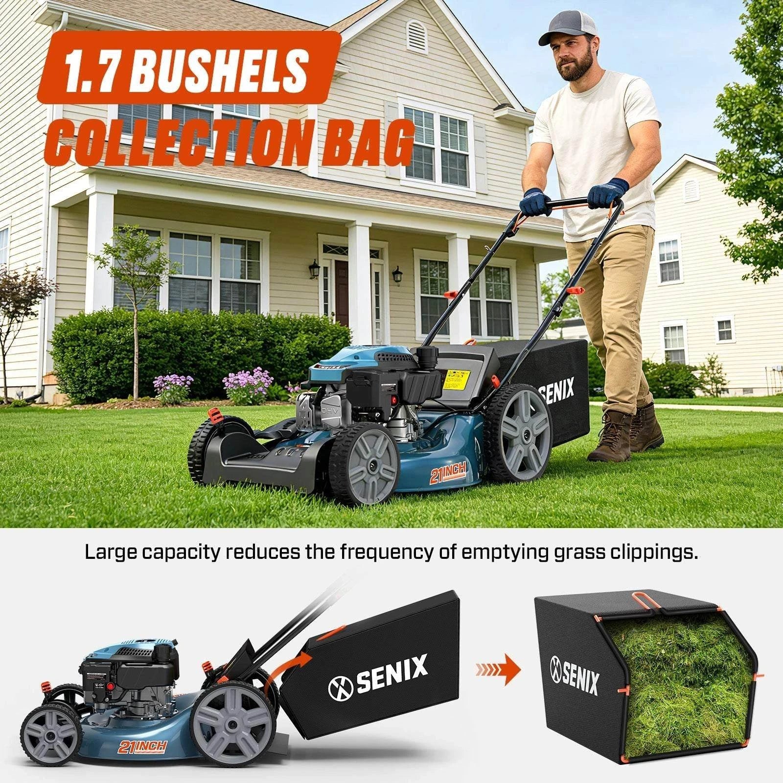 SENIX 4-Stroke Gas Yard Tool Bundle: Mower, Blower & Trimmer Combo Kit